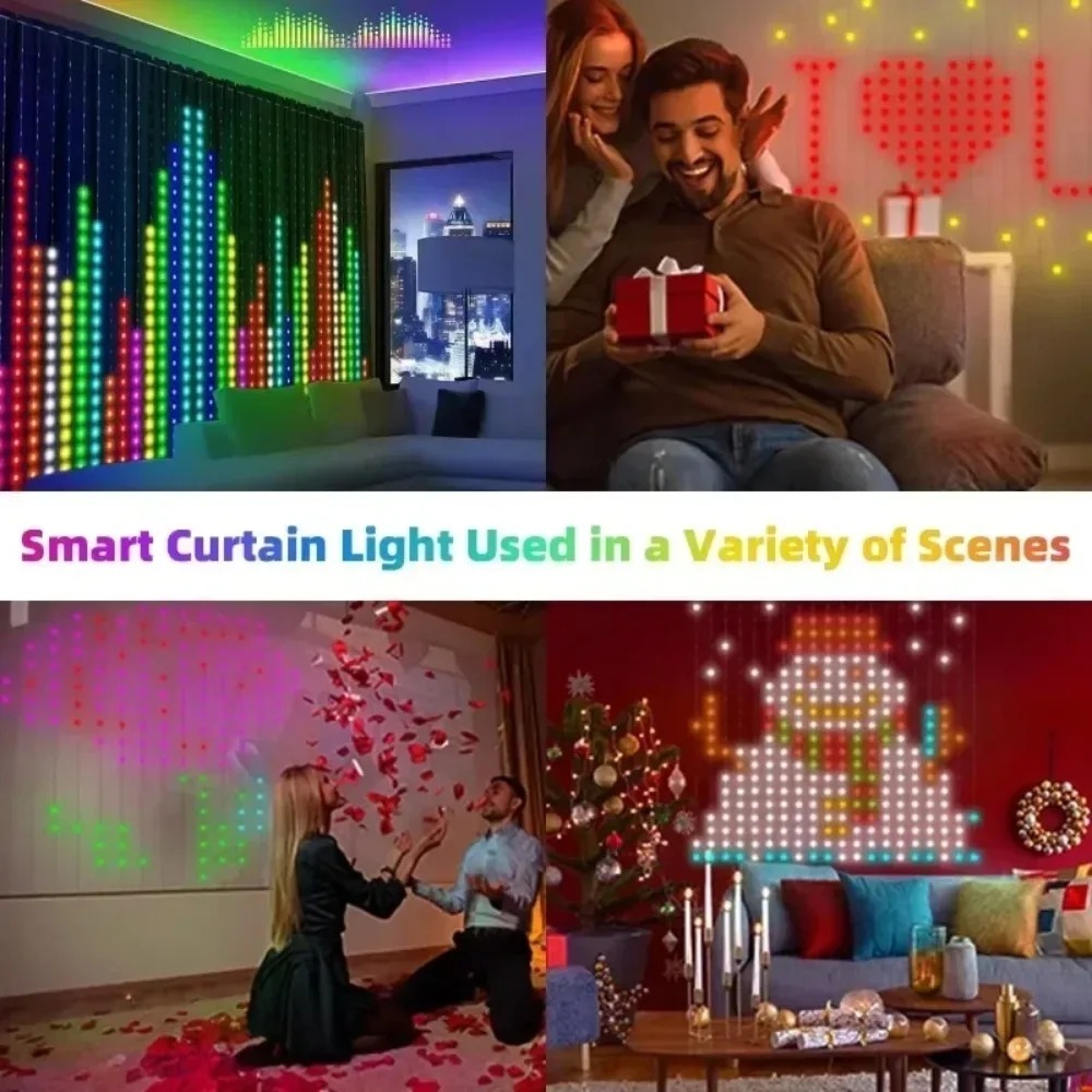 LED Pixel Curtain Lights Bluet - Lighting Christmas Decor review and price