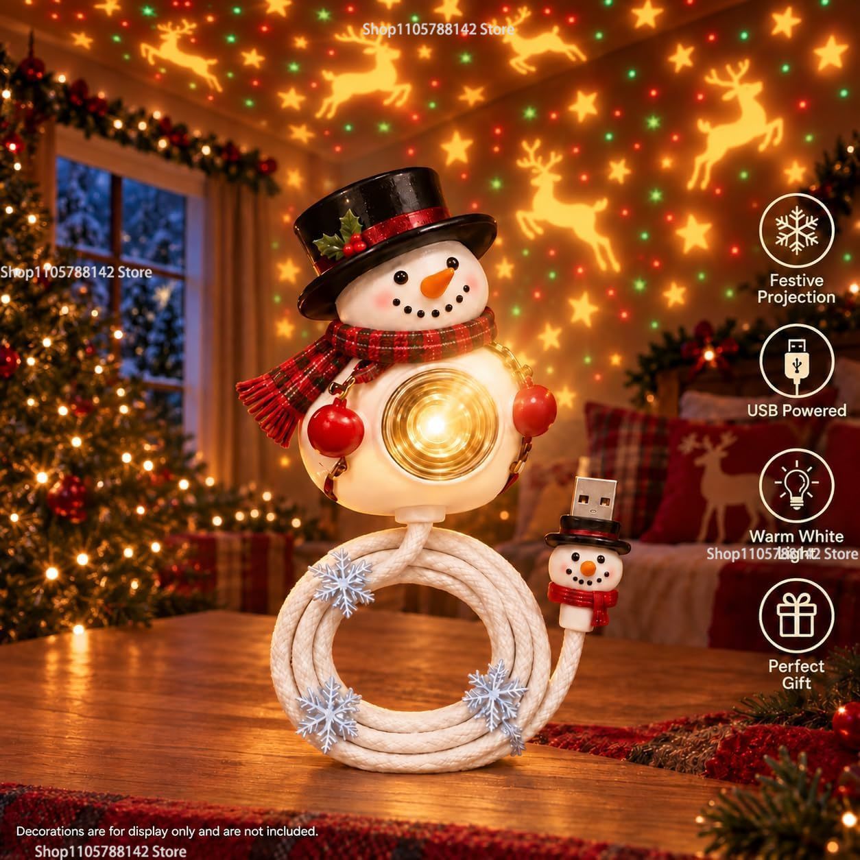 Christmas Snowman USB Christma - Lighting Christmas Decor review and price